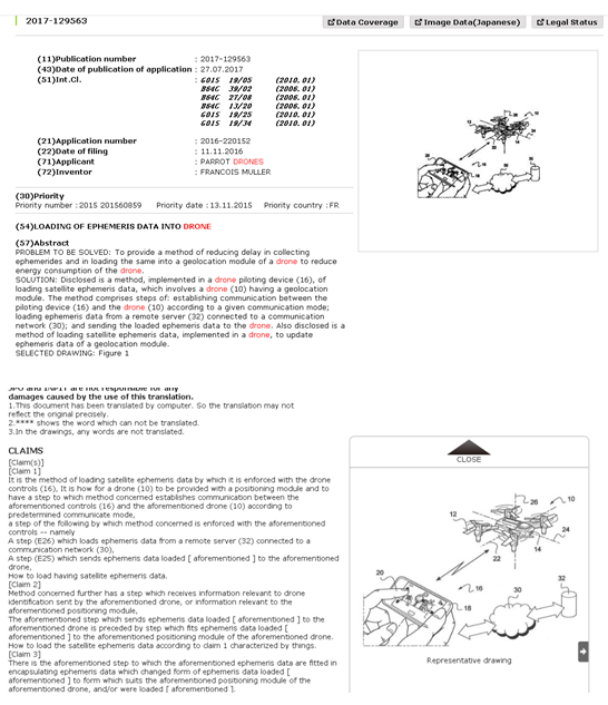 LOADING OF EPHEMERIS DATA INTO DRONE